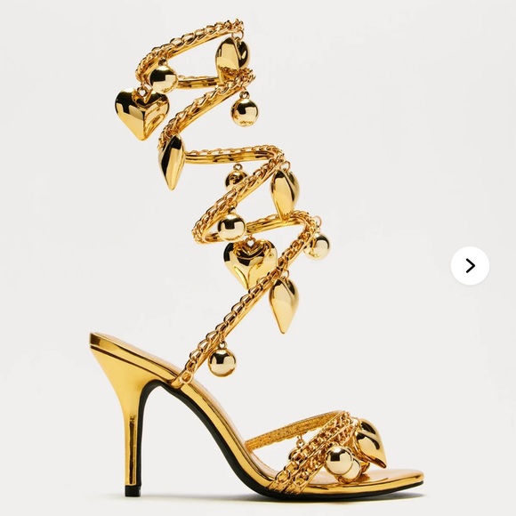 Lost Love Wrap Up Heels - Gold - Picture 4 of 4